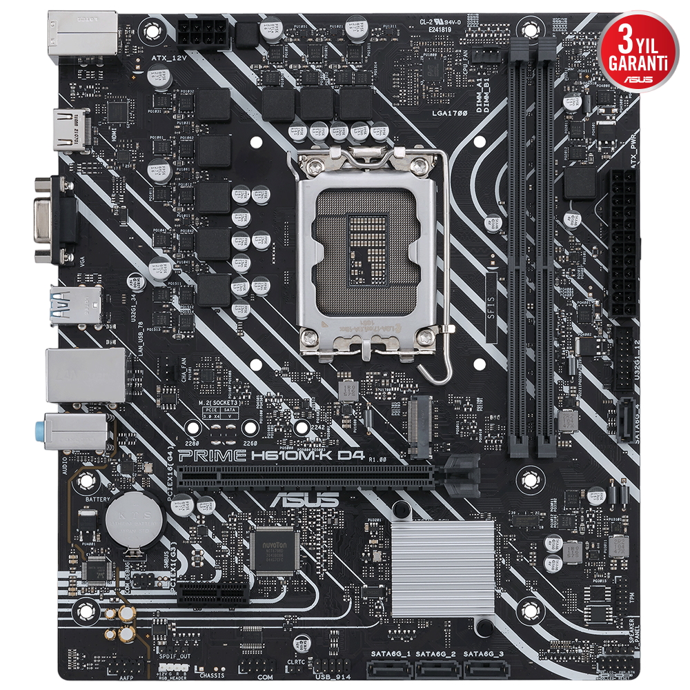 ASUS PRIME H610M-K D4 3200MHz DDR4 1700 Soket mATX Anakart